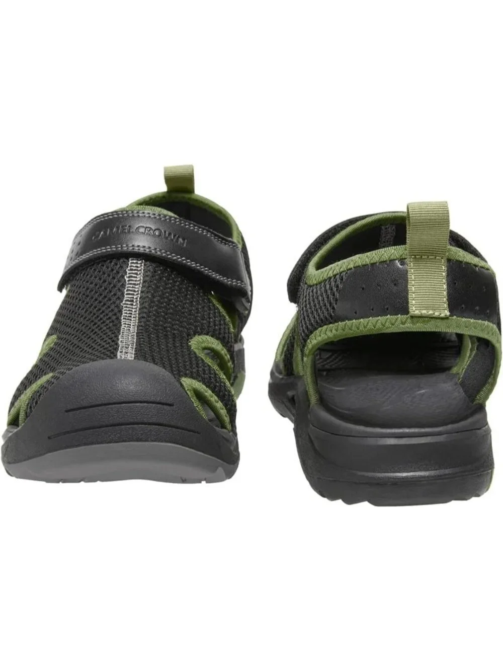 Men's Black Green Closed Toe Athletic Outdoor Waterproof Hiking Sandals Shoes
